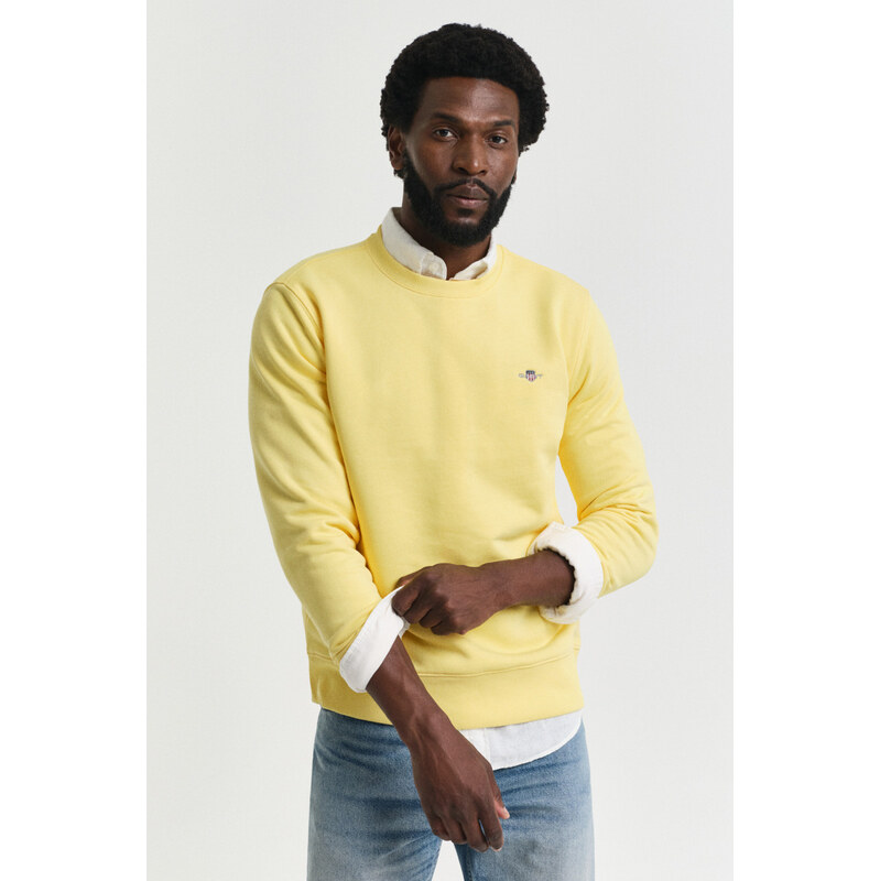 MIKINA GANT REG SHIELD C-NECK SWEAT BANANA YELLOW