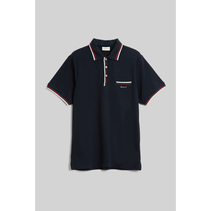 POLOKOŠILE GANT 2-COL TIPPING SS PIQUE POLO EVENING BLUE