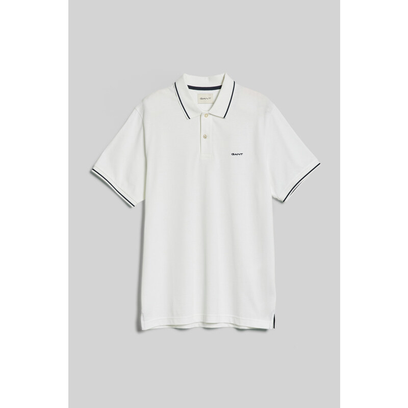 POLOKOŠILE GANT TIPPING SS PIQUE POLO WHITE
