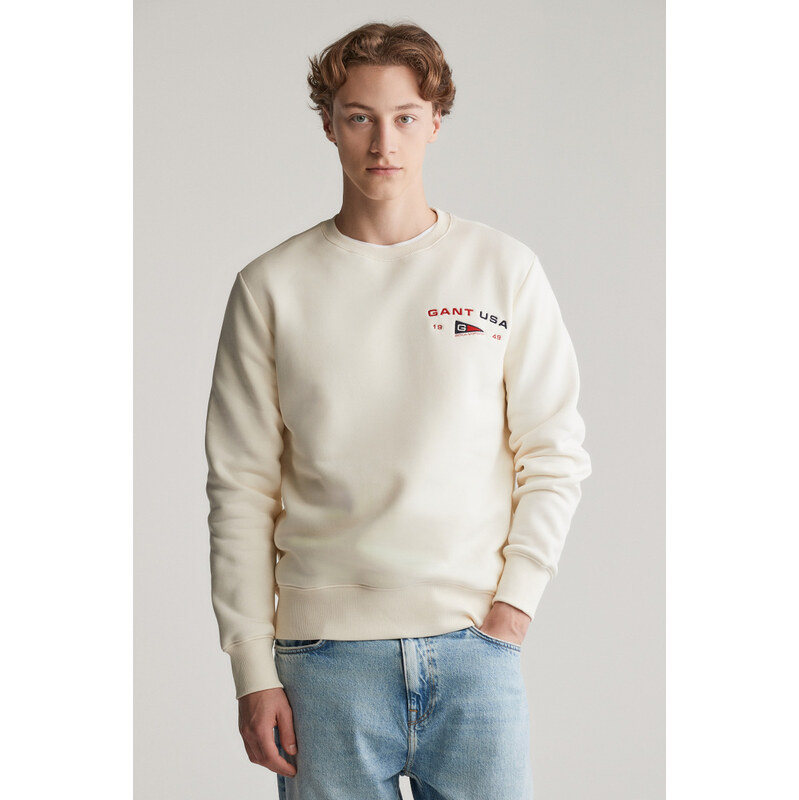 MIKINA GANT GRAPHIC C-NECK CREAM
