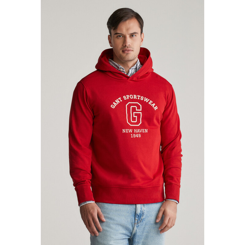 MIKINA GANT GRAPHIC SWEAT HOODIE RUBY RED