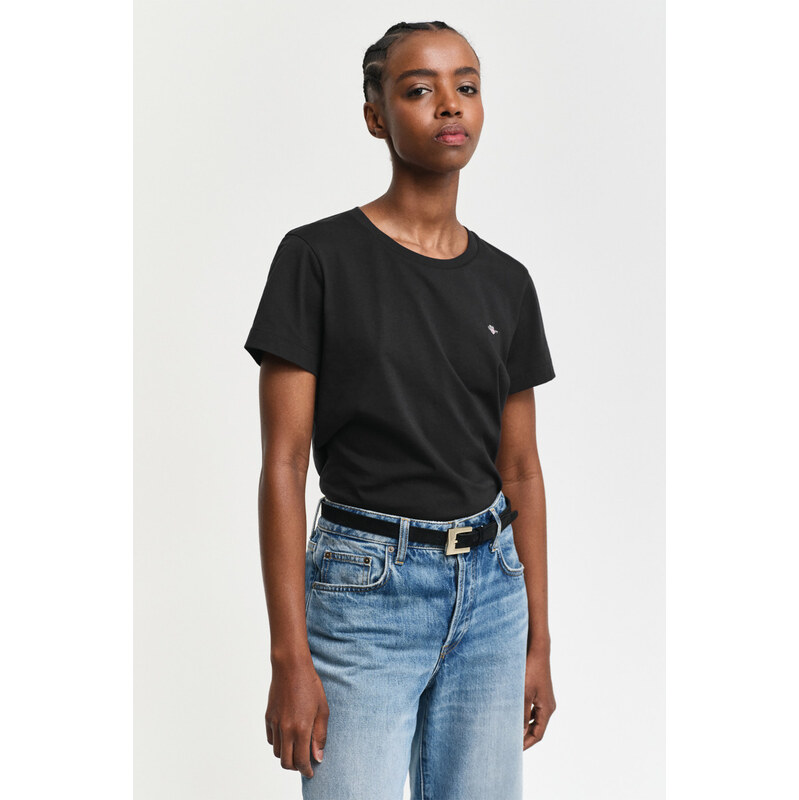 TRIČKO GANT REG SHIELD SS T-SHIRT BLACK