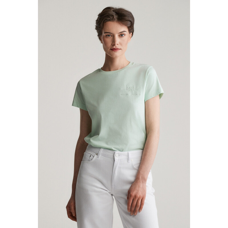 TRIČKO GANT REG TONAL SHIELD SS T-SHIRT FADED MINT