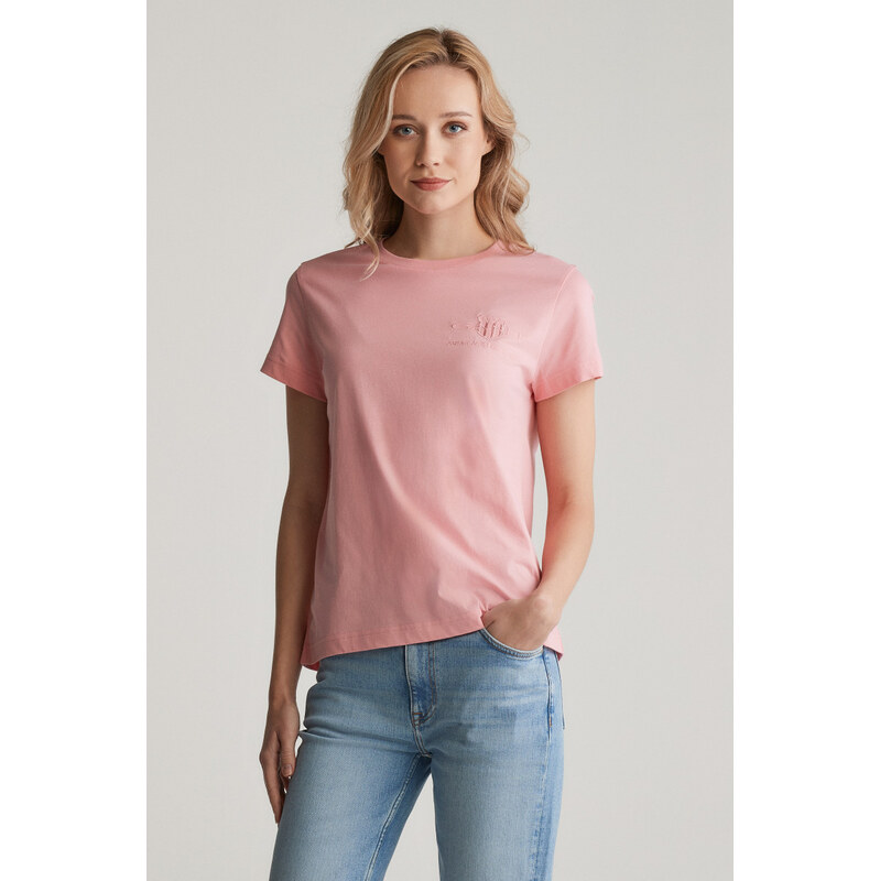 TRIČKO GANT REG TONAL SHIELD SS T-SHIRT GERANIUM PINK 103721434