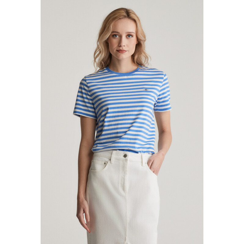 TRIČKO GANT REG STRIPED SHIELD SS T-SHIRT PERFECT BLUE 103721452