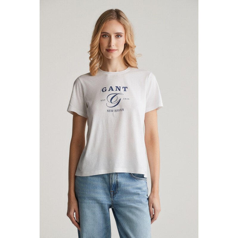 TRIČKO GANT REG GRAPHIC SS T-SHIRT WHITE 103721450