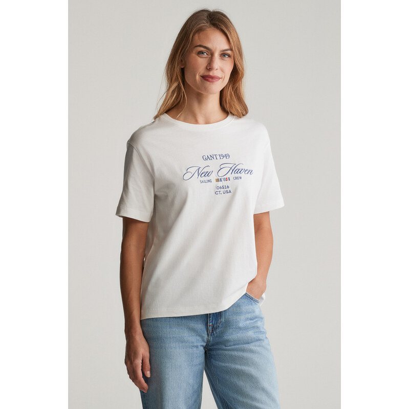 TRIČKO GANT GRAPHIC SS T-SHIRT EGGSHELL 103721457