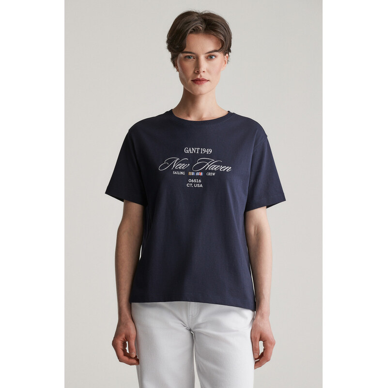 TRIČKO GANT GRAPHIC SS T-SHIRT EVENING BLUE 103721458