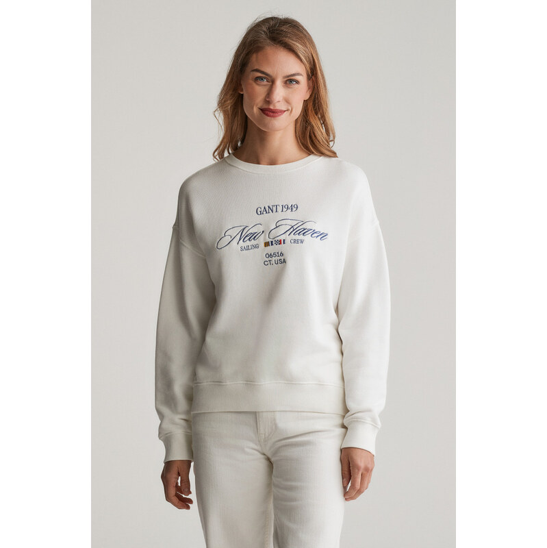 MIKINA GANT GRAPHIC C-NECK SWEAT EGGSHELL 103721459
