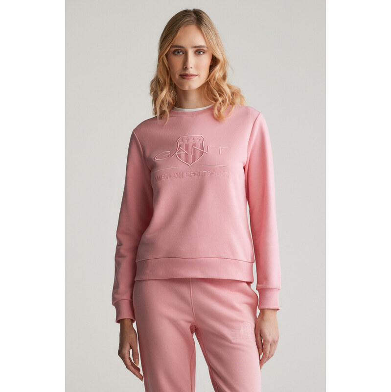 MIKINA GANT REG TONAL SHIELD C-NECK SWEAT GERANIUM PINK 103721465