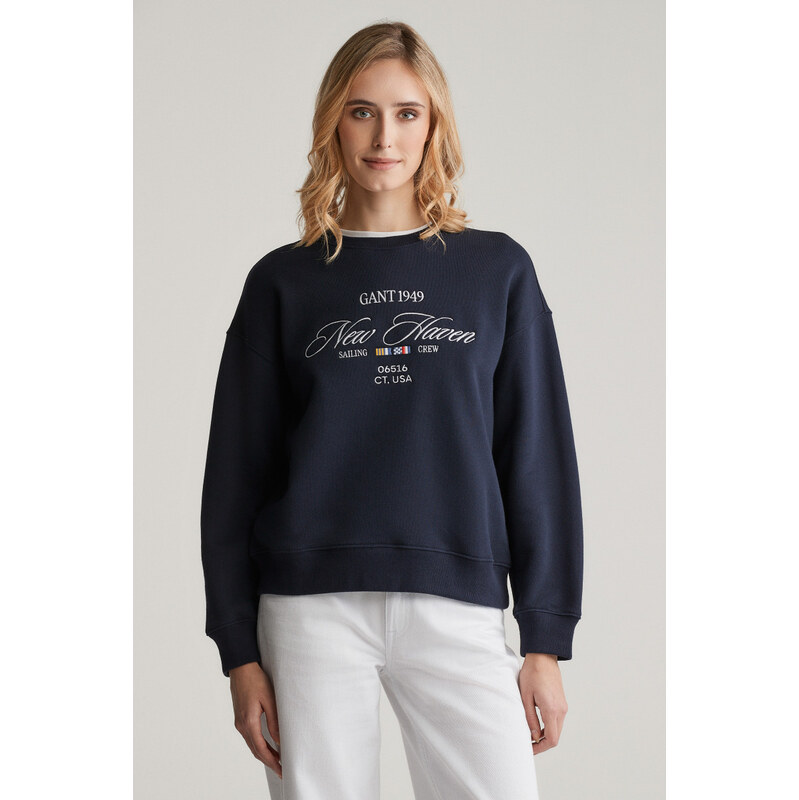 MIKINA GANT GRAPHIC C-NECK SWEAT EVENING BLUE 103721460