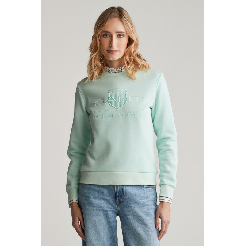 MIKINA GANT REG TONAL SHIELD C-NECK SWEAT FADED MINT 103721464
