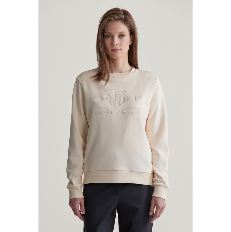 MIKINA GANT REG TONAL SHIELD C-NECK SWEAT LINEN 103721466