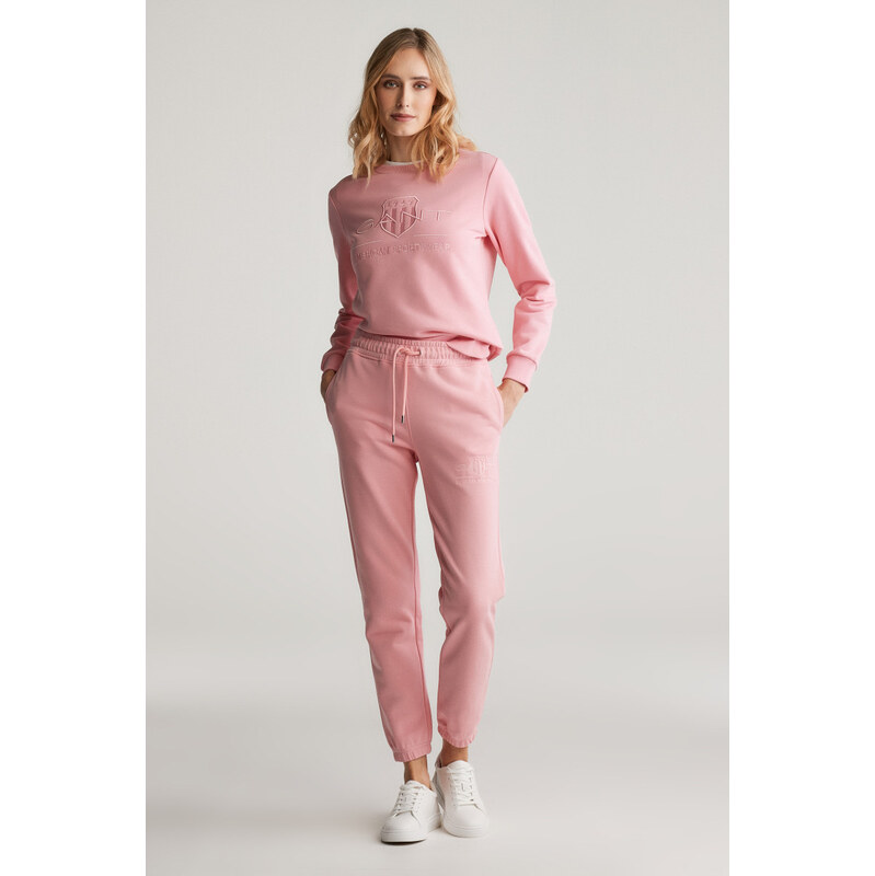 TEPLÁKY GANT REG TONAL SHIELD SWEATPANTS GERANIUM PINK