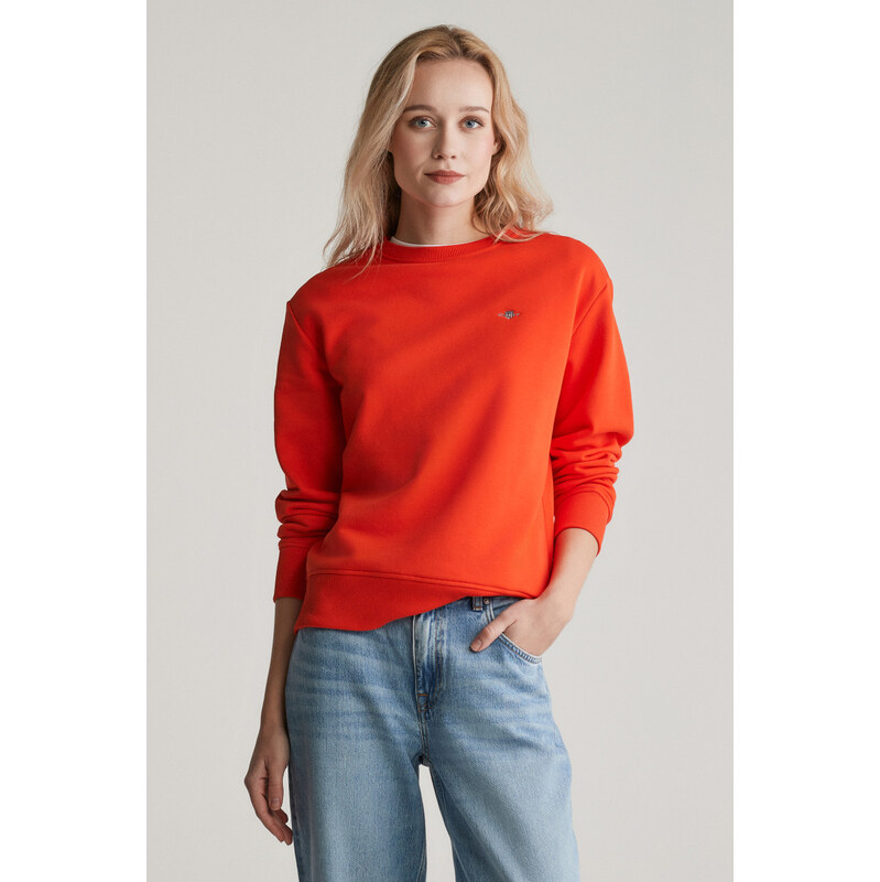 MIKINA GANT SHIELD C-NECK SWEAT ORANGE RED 103721489