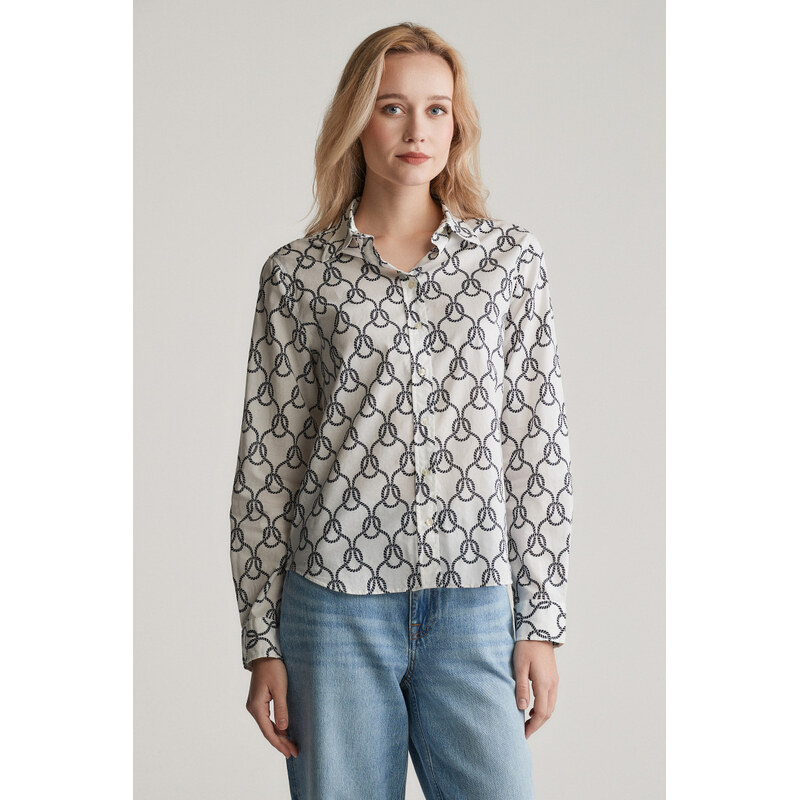 KOŠILE GANT REG ROPE PRINT COT VOILE SHIRT CREAM