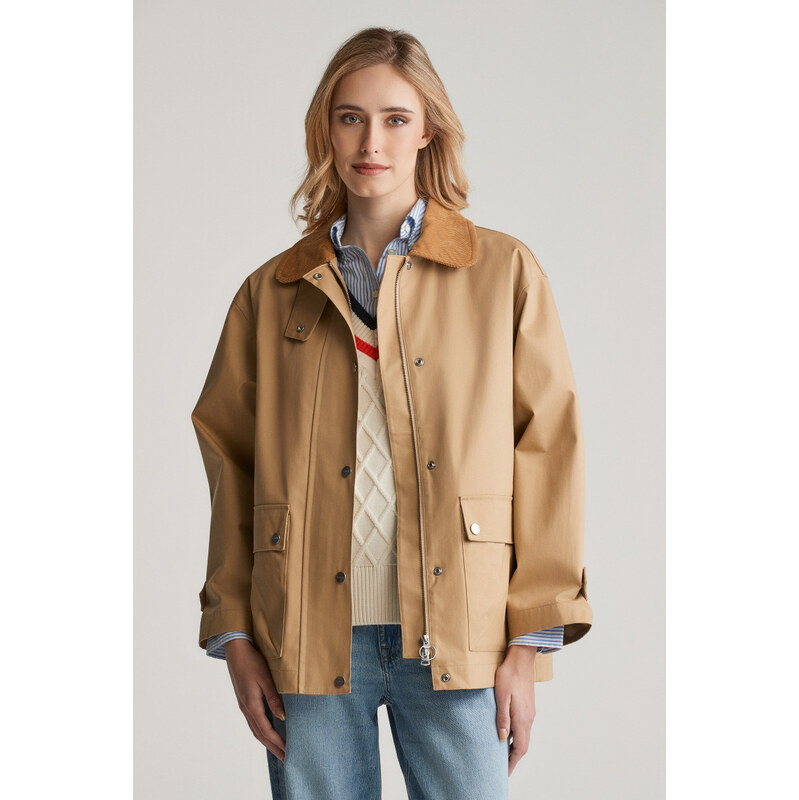 BUNDA GANT CORDUROY COLLAR SAILING JACKET OAK BEIGE