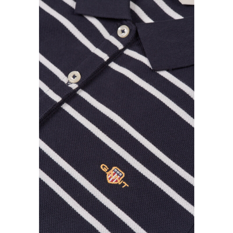 ŠATY GANT STRIPE SHIELD SS PIQUE POLO DRESS EVENING BLUE