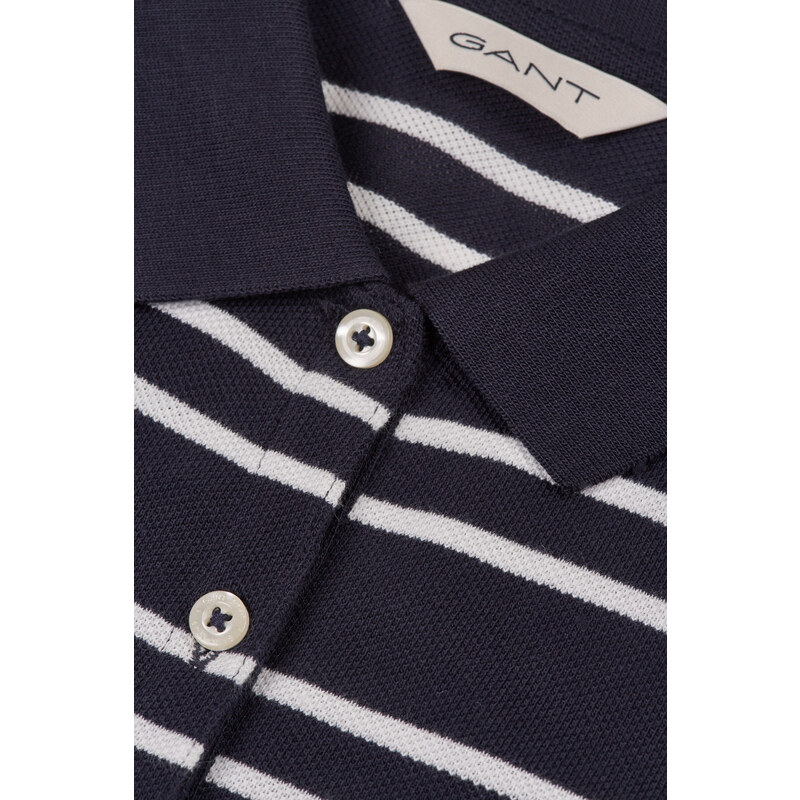 ŠATY GANT STRIPE SHIELD SS PIQUE POLO DRESS EVENING BLUE