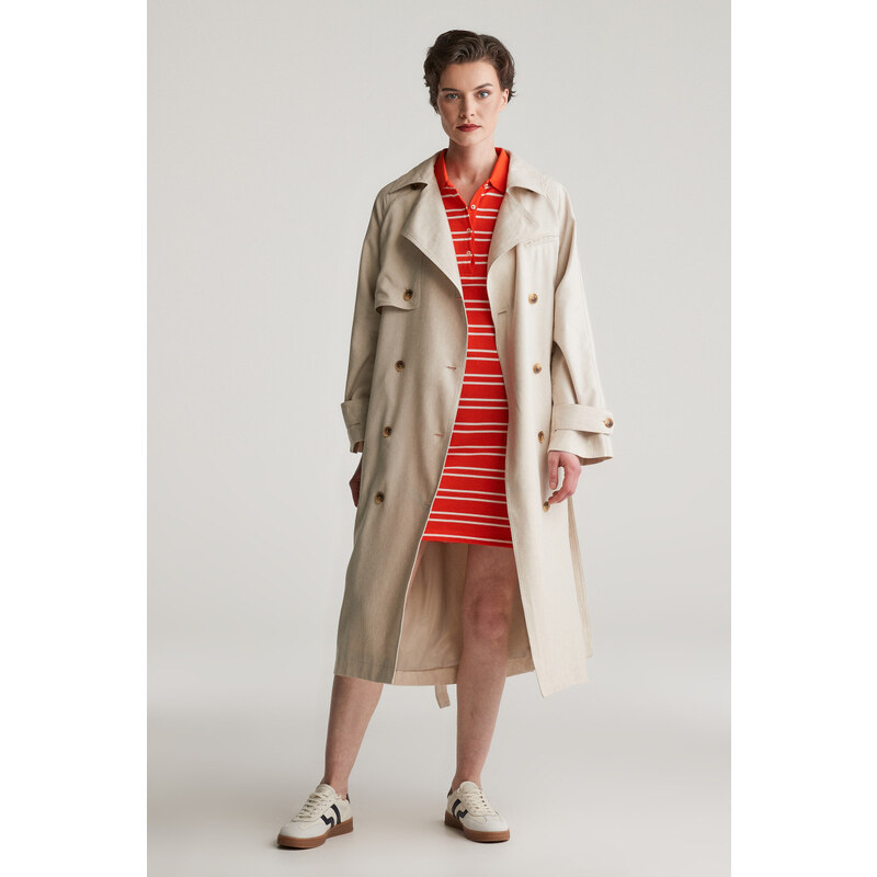 ŠATY GANT STRIPE SHIELD SS PIQUE POLO DRESS ORANGE RED