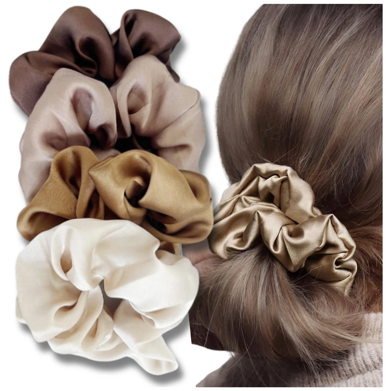 Camerazar Sada 4 kusů froté scrunchie gumiček do vlasů v