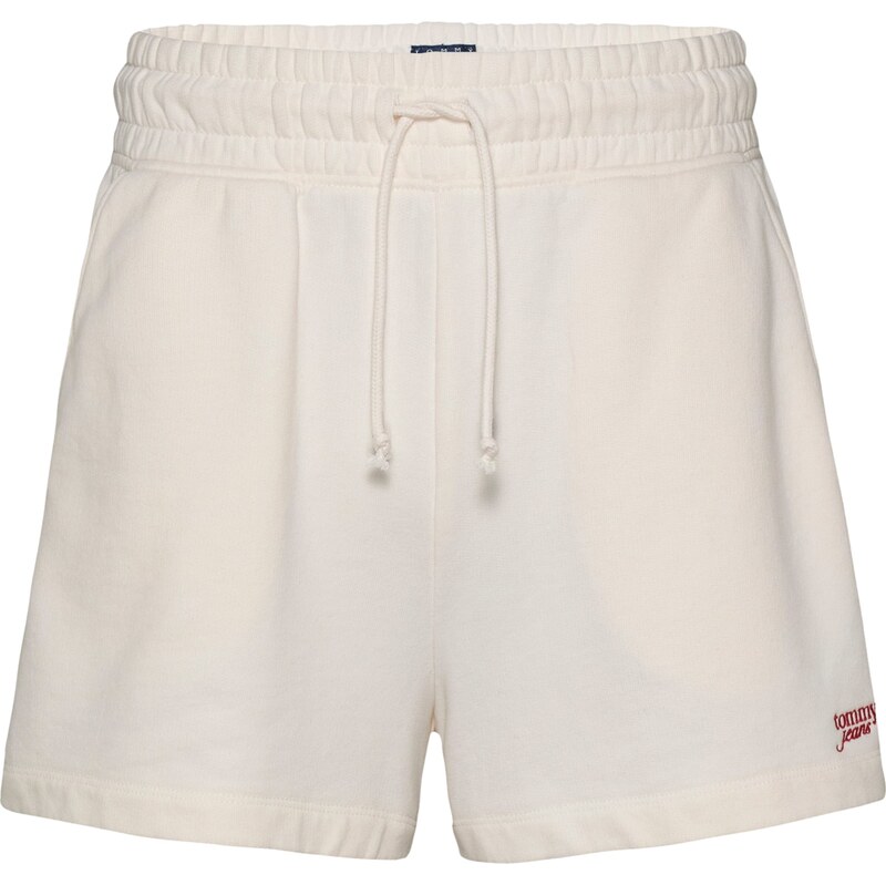 Tommy Jeans Kalhoty červená / bílá