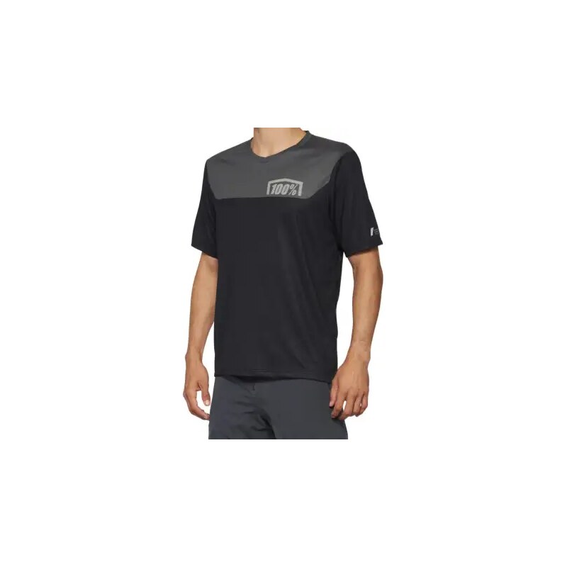 100% Airmatic pánský dres krátký rukáv Black/Charcoal vel. M 99614054