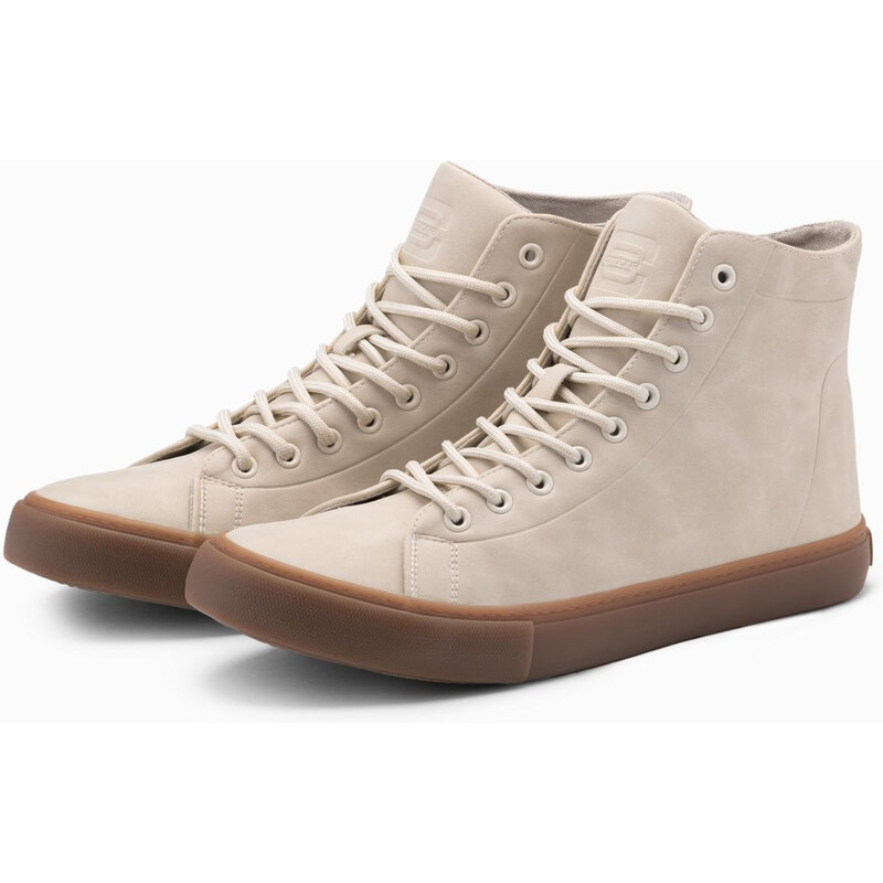 Ombre Mens ankle sneakers with rubber sole - cream