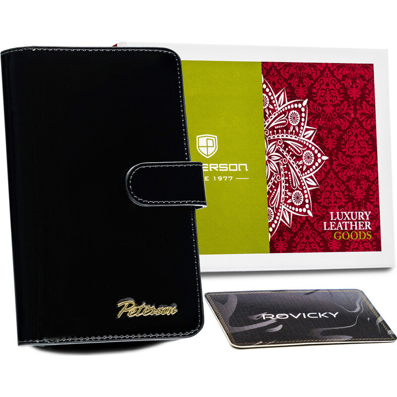 Peterson Peněženka s přezkou Y053 - černá lesklá 85877099