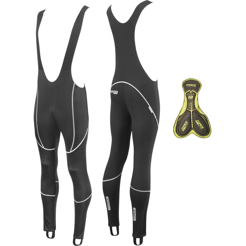 FORCE kalhoty Z70 SOFTSHELL se šlemi a vložkou, černé