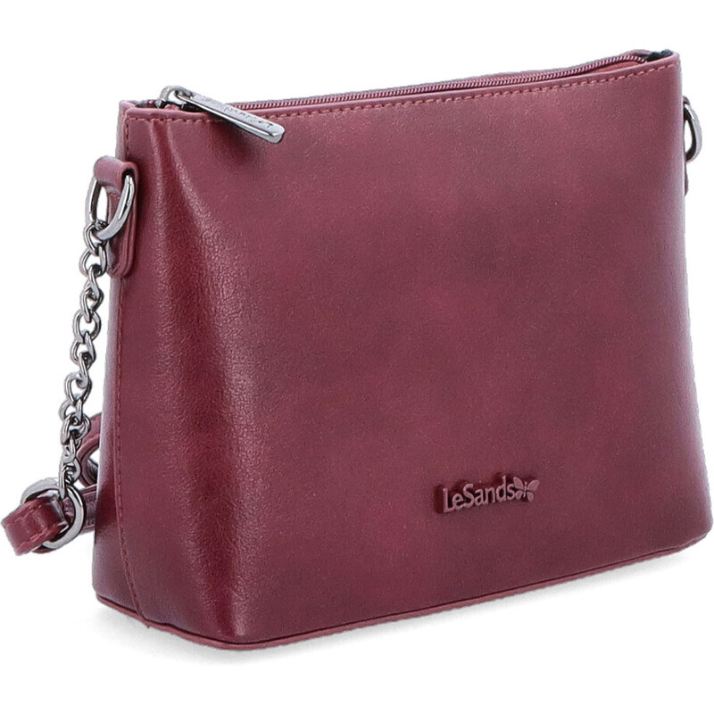 Kabelka ze syntetické kůže crossbody Le Sands vínová 7708 BO