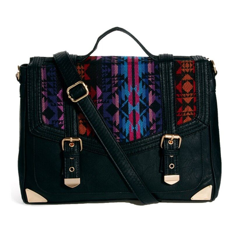 ASOS Satchel Bag With Aztec Weave Panel