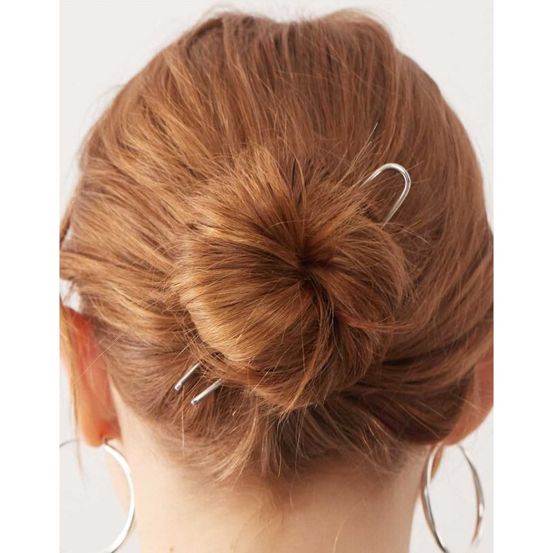 Reclaimed Vintage french hair pin in silver 103822563