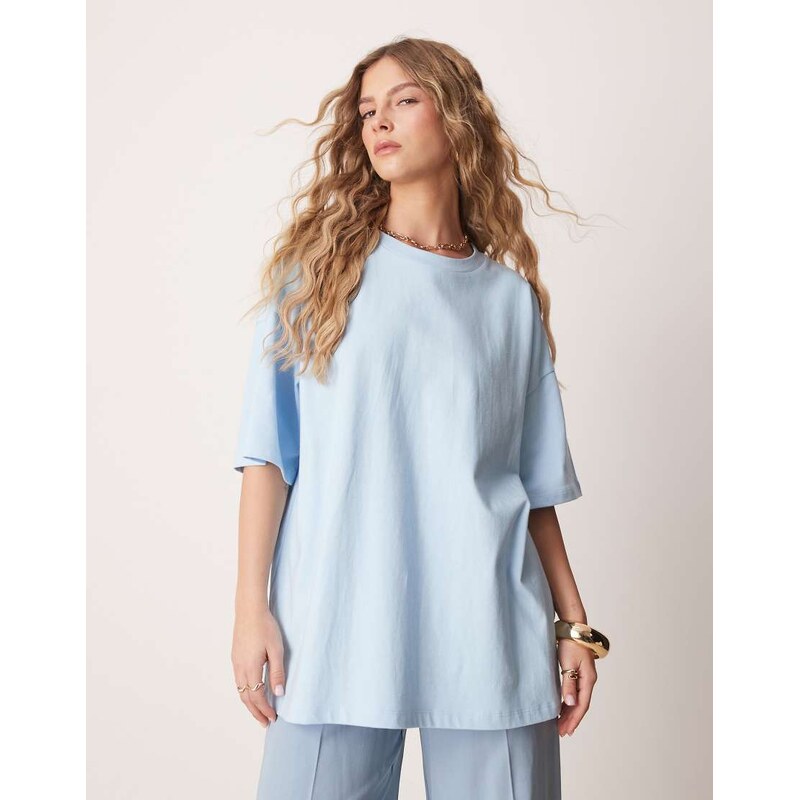 ASOS DESIGN oversized heavy weight cotton t shirt in blue 103822624