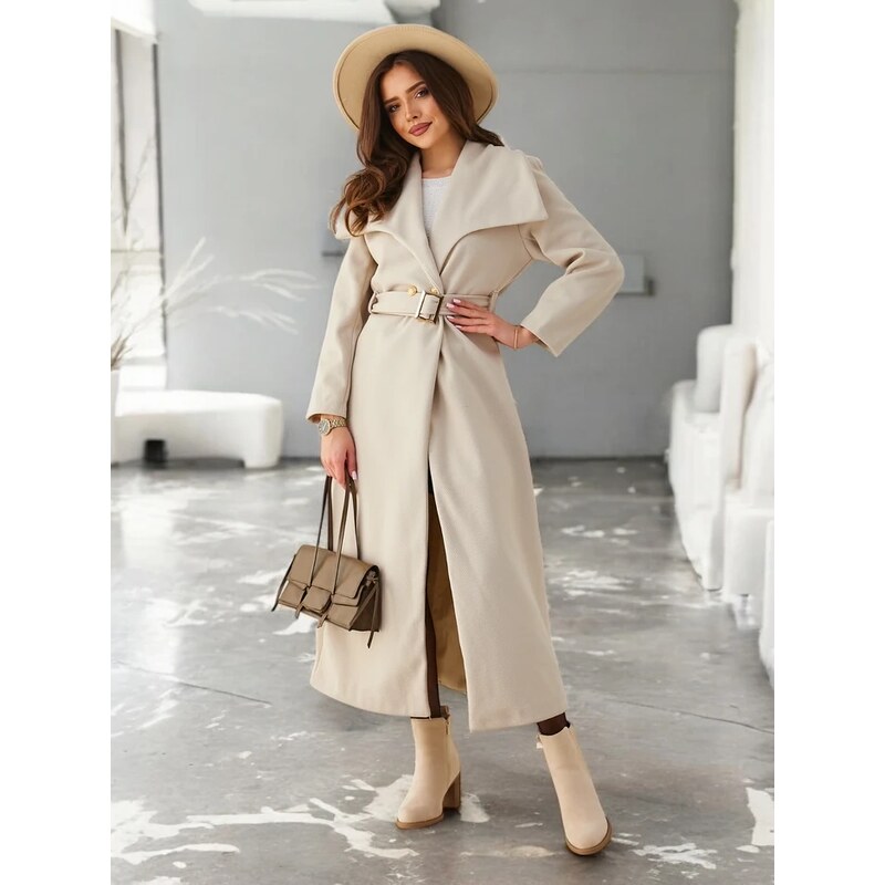 Resti Womens maxi coat with a tie