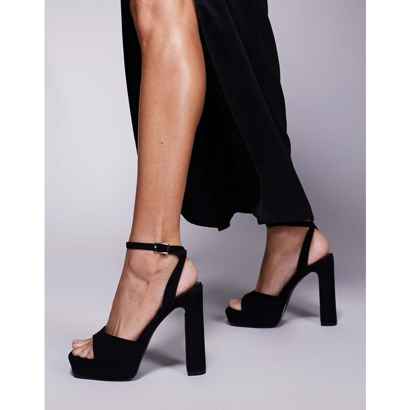 ASOS DESIGN Naples platform barely there block heeled sandals in