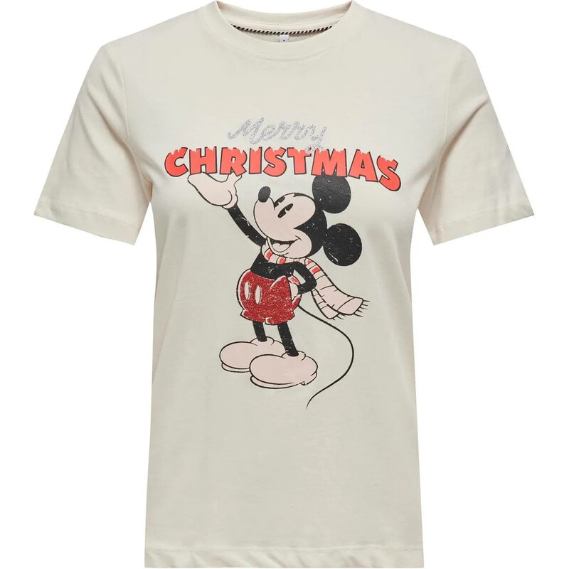 ONLY | Vánoční tričko Mickey - Gardenia