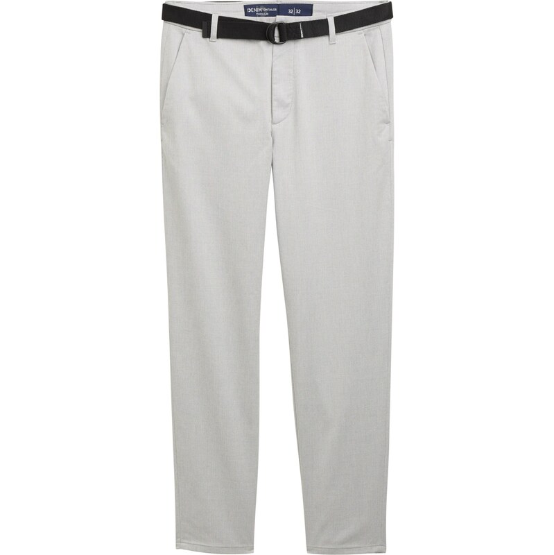 TOM TAILOR DENIM Chino kalhoty světle šedá / tmavě šedá