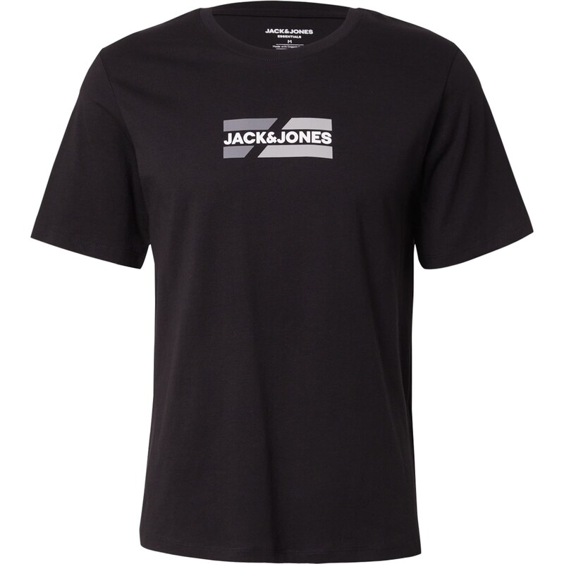 JACK & JONES Tričko šedá / černá / bílá