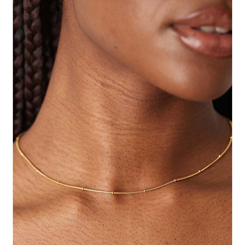 Lost Souls stainless steel 18ct gold plated satellite fine chain
