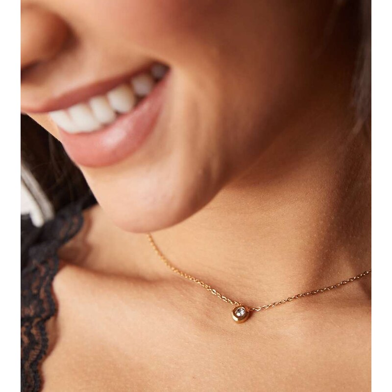 Lost Souls stainless steel 18ct gold plated crystal pendant