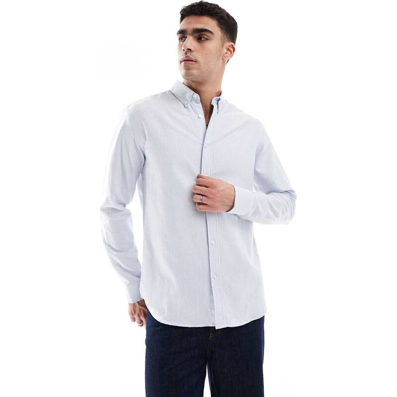 JJ Rebel oxford shirt in blue stripe