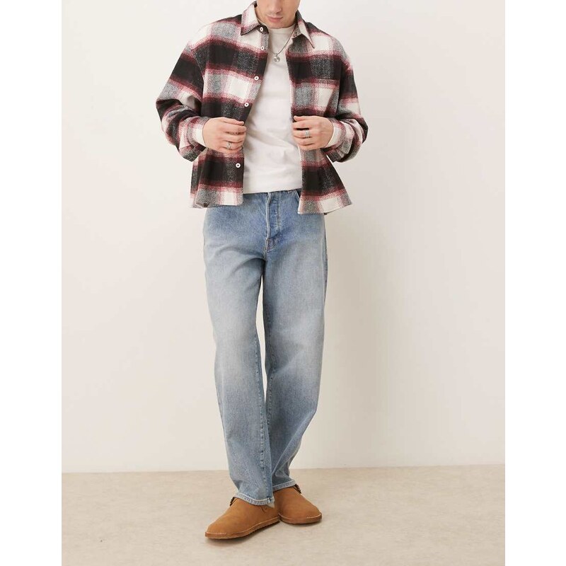 Selected Kobe loose fit jeans in mid wash blue