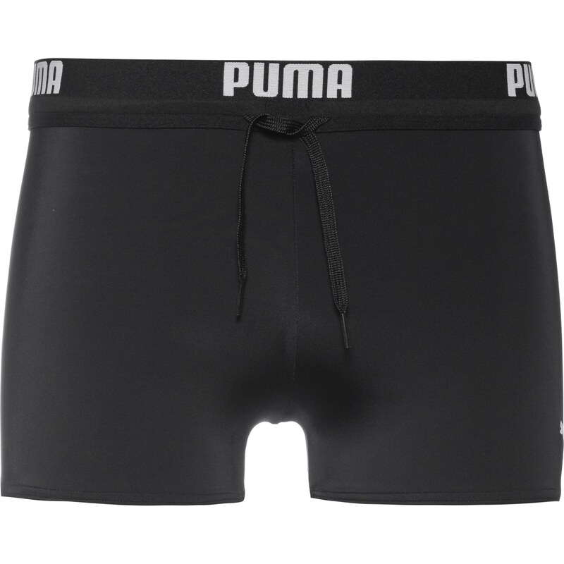 PUMA Sportovní plavky černá / bílá