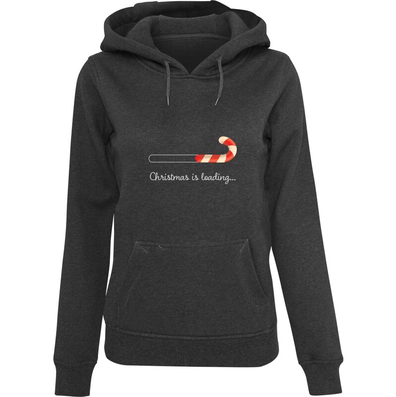 Merchcode Mikina Christmas Loading antracitová / krvavě červená