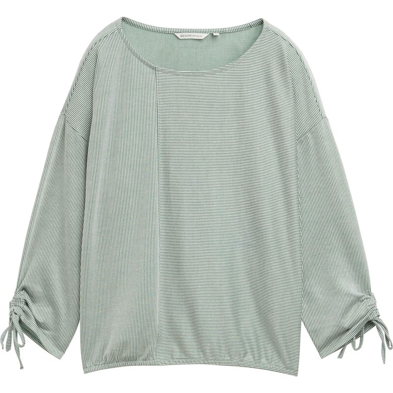 TOM TAILOR DENIM Tričko tmavě zelená / bílá 104150266