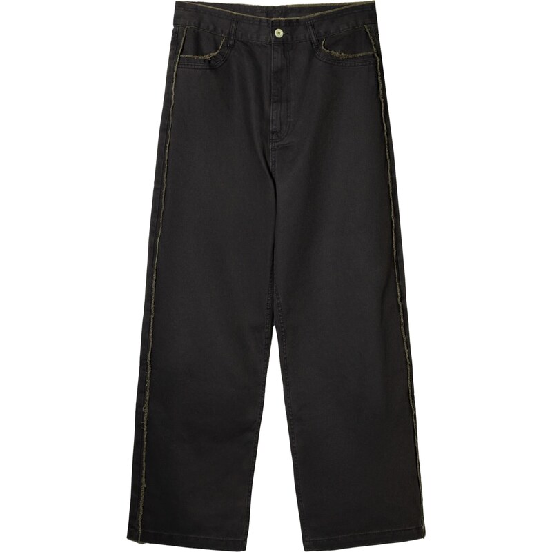 Bershka Kalhoty černá