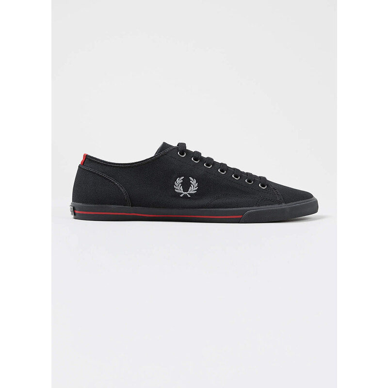 Topman Mens Fred Perry Black Canvas Trainers