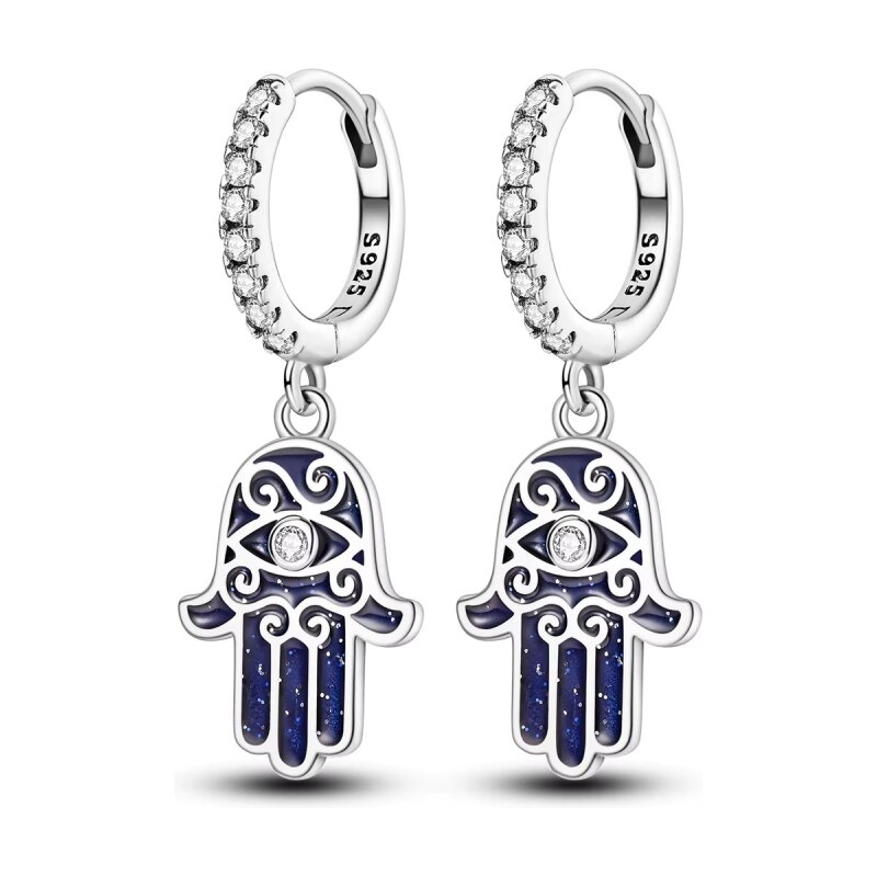 GRACE Silver Jewellery Stříbrné náušnice se symbolem Fatimy