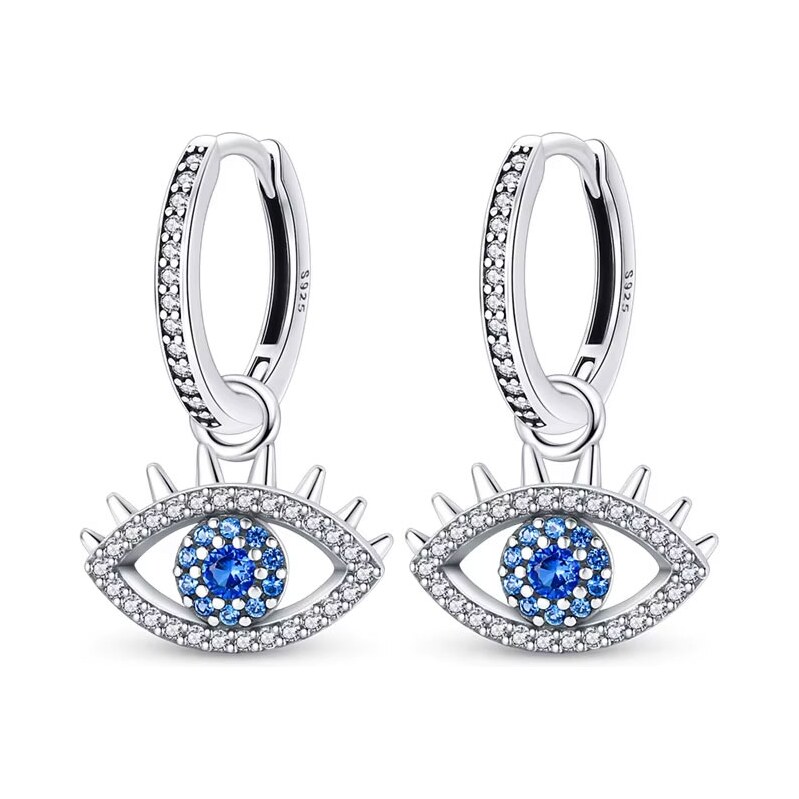 GRACE Silver Jewellery Stříbrné náušnice s motivem Evil Eye -